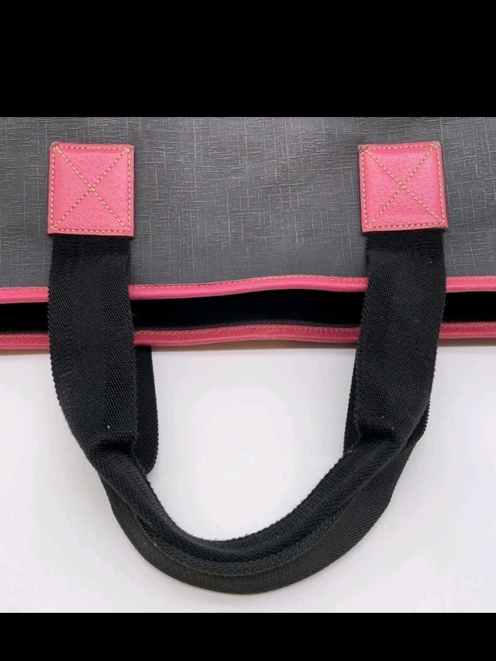 Authentic Gucci Logo PVC Leather Black And Pink 2way Tote Bag NS080217 - Picture 3 of 15